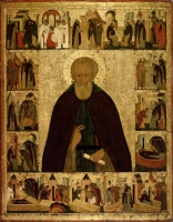 Venerable Dimitry of Prilutsk, with scenes from his life