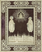 Преподобный Зосима и преподобный Савватий Соловецкие с видом монастыря