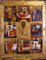 Saint Nicholas the Wonderworker, with scenes from his life (Velikoretsk variant)