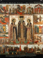 Saint princes Vladimir, Boris and Gleb with scenes from the lives of Boris and Gleb 