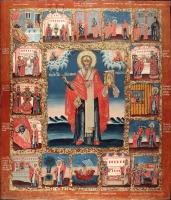 Saint Nicholas the Wonderworker (of Zaraisk) with scenes from his life