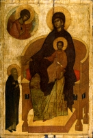 Mother of God with the Child enthroned, with the reverend Sergius of Radohezh and the Archangel Gabriel