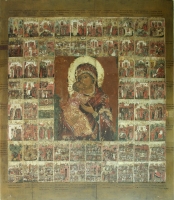 Богоматерь Владимирская с 64 клеймами «Повести на сретение иконы Богоматери Владимирской» 