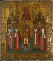 Archangel Michael with the selected saints and the Icon of the Mother of God