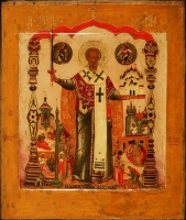 Святитель Николай Чудотворец  Можайский, со сценами жития