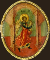 Annunciation. The Archangel Gabriel (a fragment of the Holy Gates). Annunciation. The Mother of God (a fragment of the Holy Gates)