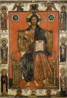 Savior enthroned with selected saints