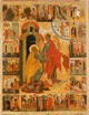 Peter the Apostle being led out of the prison, with scenes from his life